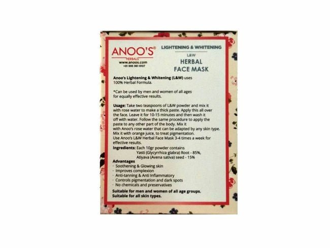Anoos Herbal Lightening and Whitening Face Mask Main Image