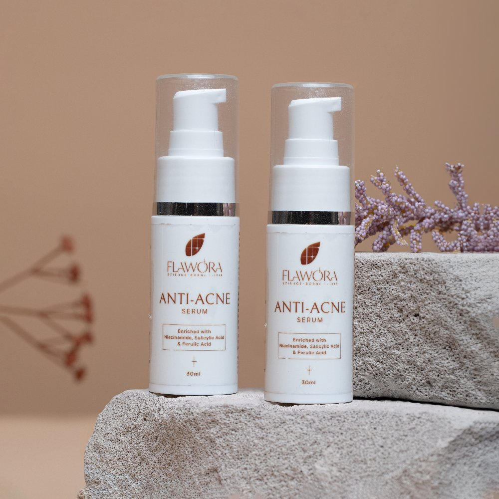 Flawora Anti Acne Serum to reduce Blackheads Open Pores, Excess Oil & Bumpy Texture