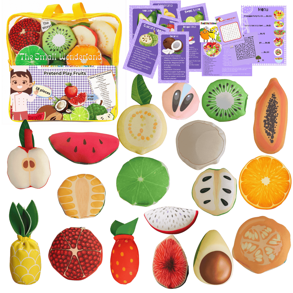 The Small Wonderland Pretend Play Fruits- 18-Piece Pretend Play Fruits Set