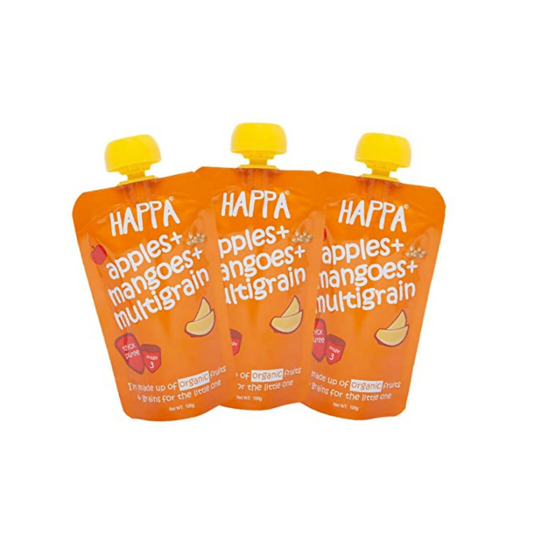 Happa Organic, Fruit Puree Apple, Mango and multigrain
