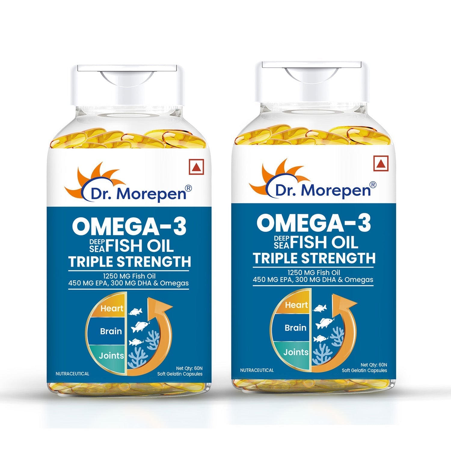 Dr. Morepen Omega-3 1250Mg Deep Sea Fish Oil Triple Strength Softgel Capsules