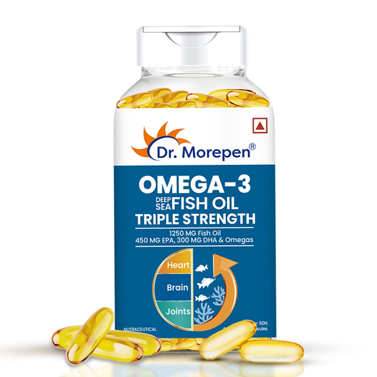 Dr. Morepen Omega-3 1250Mg Deep Sea Fish Oil Triple Strength Softgel Capsules
