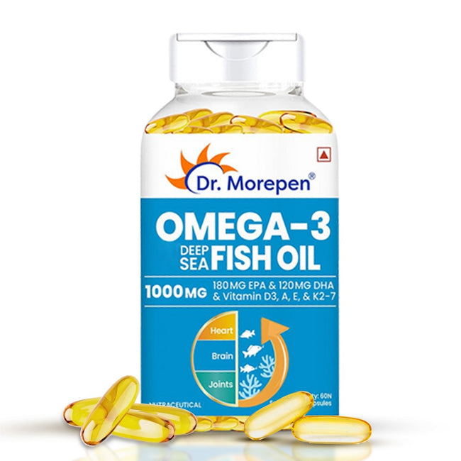 Dr. Morepen Omega-3 1000Mg Deep Sea Fish Oil Softgel Capsules Hover Image
