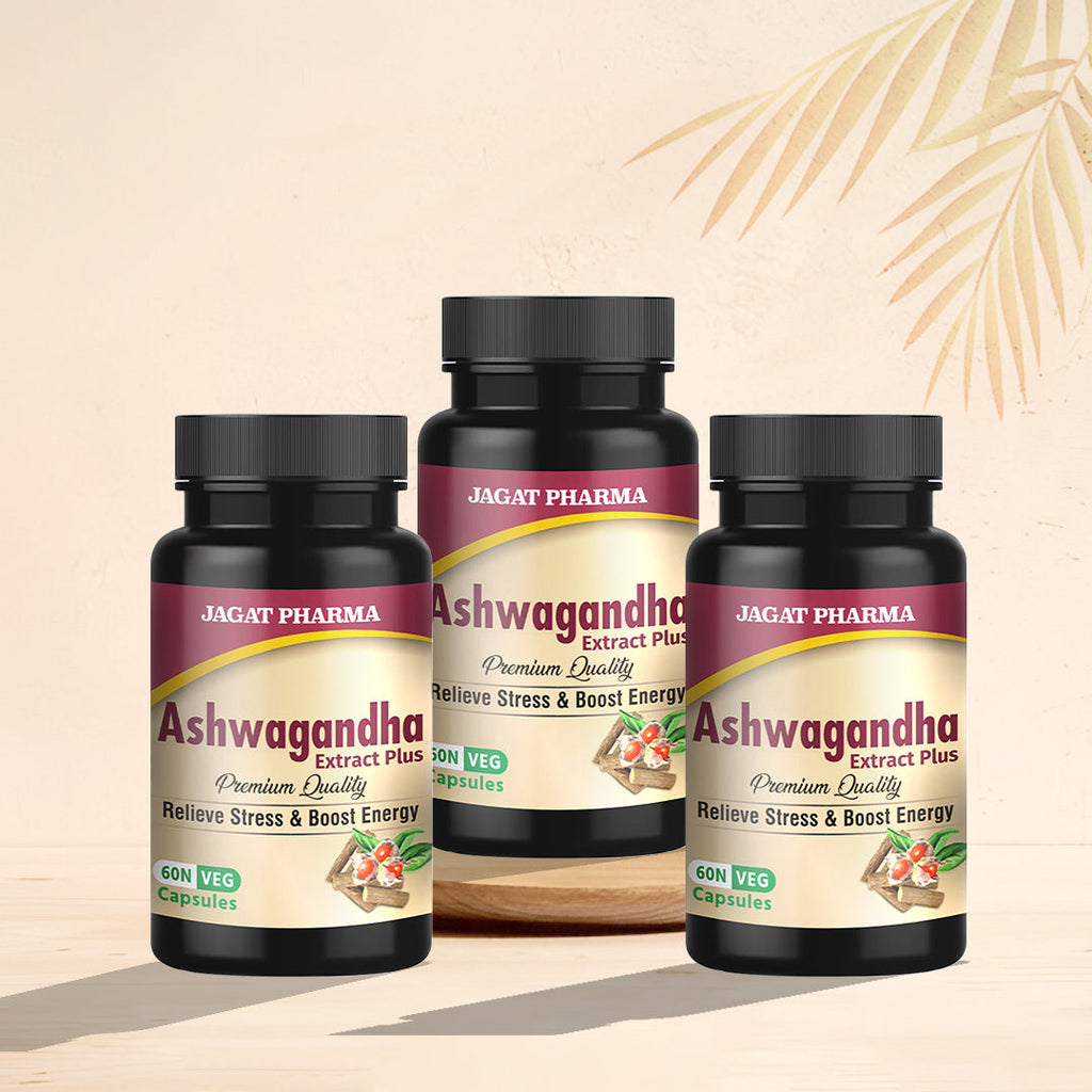 Jagat Pharma Ashwagandha Capsules | Helps Relieve Stress and Anxiety