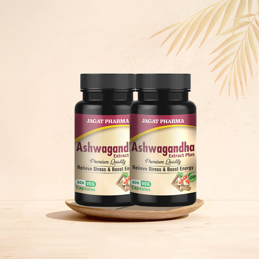 Jagat Pharma Ashwagandha Capsules | Helps Relieve Stress and Anxiety
