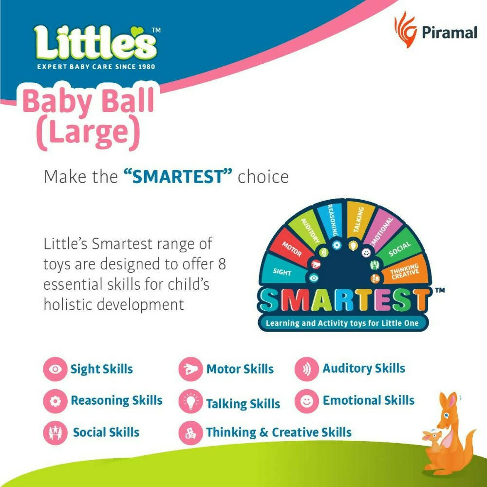 Little's Soft Plush Baby Ball With Rattle Sound Multicolor