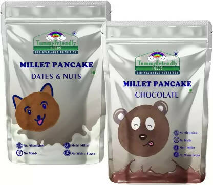 TummyFriendly Foods Millet Pancake Mix Combo - Chocolate, Dates, Nuts. HealthyBreakfast Cocoa Powder Hover Image