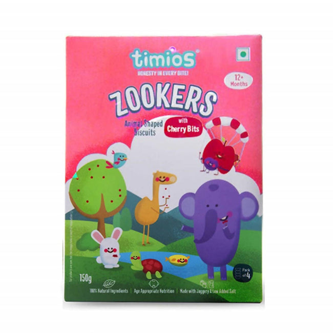 Timios Zookers Cherry Bits Animal Shaped Biscuits For Toddlers Hover Image