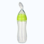 Safe-O-Kid Easy Squeezy Silicone Food Feeder Spoon (Soft Tip) Bottle- Green- 90mL
