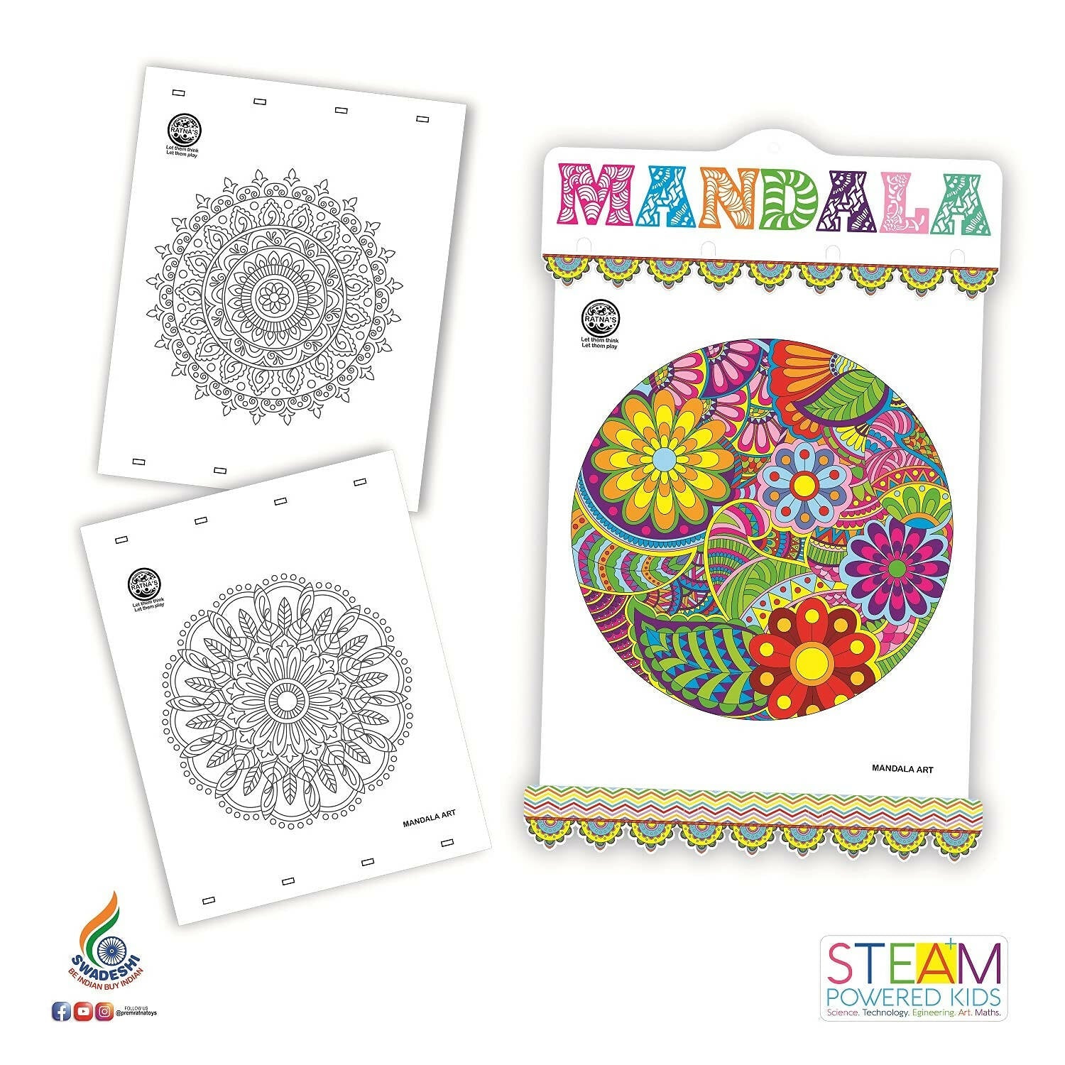 Sardar Ji Ki Dukan Ratna's Mandala Art.A Perfect Colouring Kit For All Ages (Multicolour)