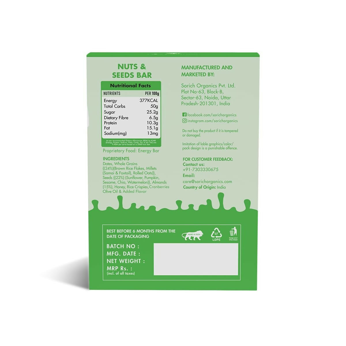 Sorich Organics Multigrain Energy Mini Bars Nut & Seeds