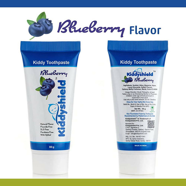 Kiddyshield Fluoride Free Formula Baby Toothpaste Blueberry For Kids 1+ Years Main Image