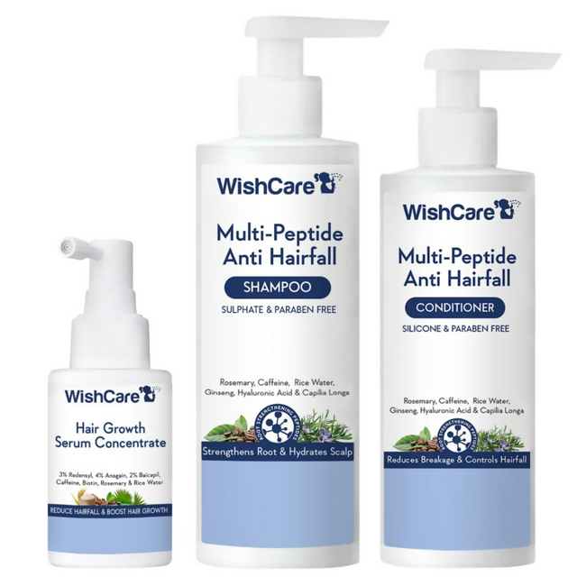 WishCare Hair Growth& Anti Hairfall Range with Serum, Shampoo & Conditioner Combo Hover Image