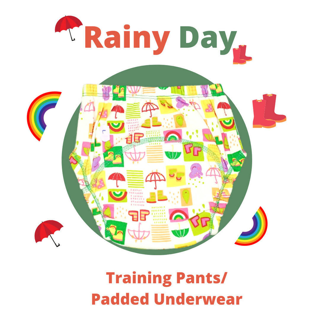 Kindermum Cotton Padded Pull Up Training Pants/ Padded Underwear-Autumn Rains For Kids- Set of 3 pcs