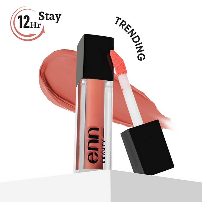 Enn Long-Lasting Liquid Lipstick With Ghee - Full Coverage & Transferproof - Peach Punch Main Image