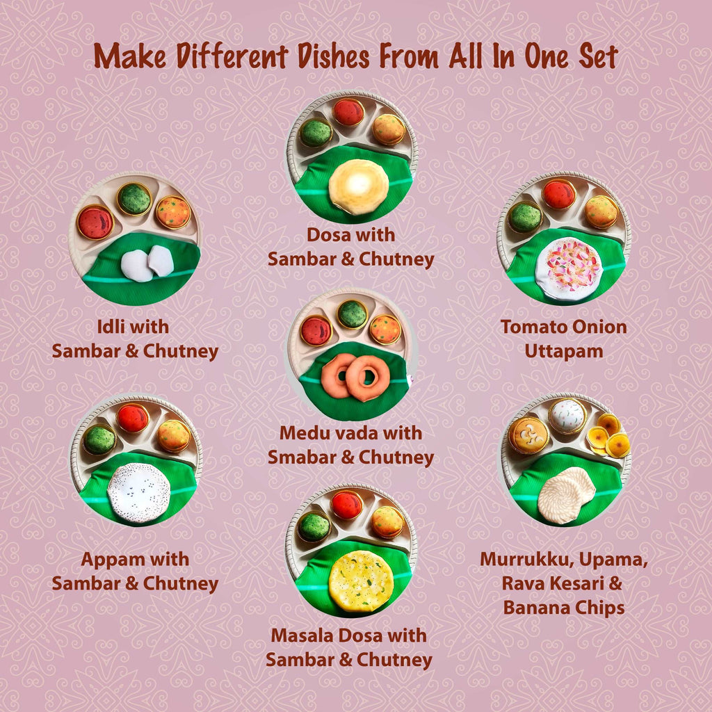 The Small Wonderland Bahubali Set-20 Piece Set-South Indian food inspired Pretend Play Food Toys