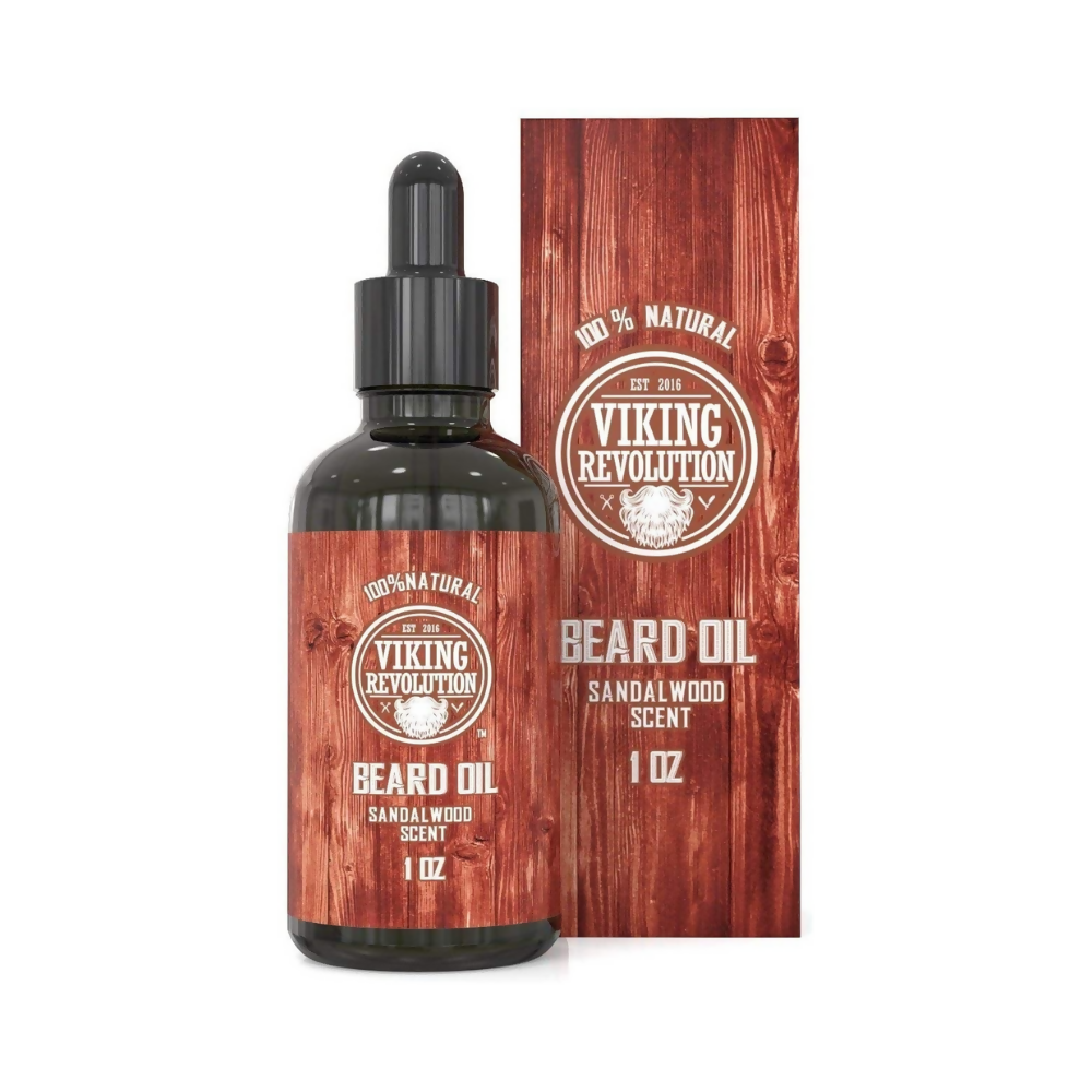 Viking Revolution Beard Oil Conditioner - All Natural Sandalwood Scent