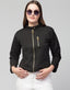 PAVONINE Black Color Burfi-Design Zipper Jacket For Girls
