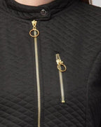 PAVONINE Black Color Burfi-Design Zipper Jacket For Girls