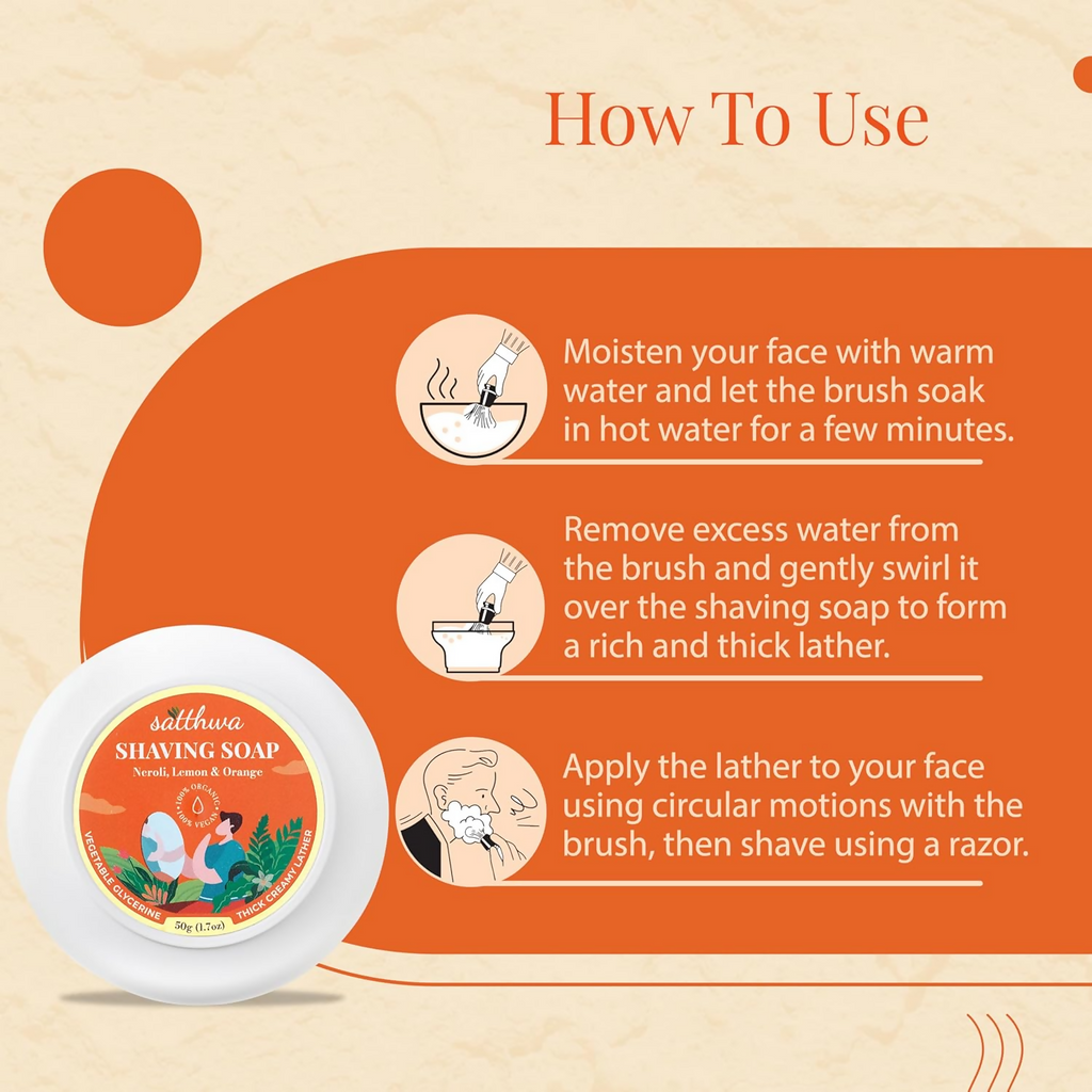 Satthwa Shaving Soap infused With Neroli, Lemon & Orange