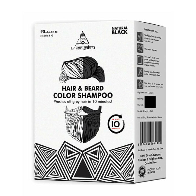 Urbangabru Hair & Beard Color Shampoo - Natural Black Hover Image