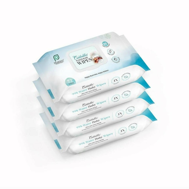 Cuddables 99% Water Baby Wipes - Natural Plant Made Cloth Wipes | 288 pcs Wet Baby Wipes (288 Wipes) Hover Image