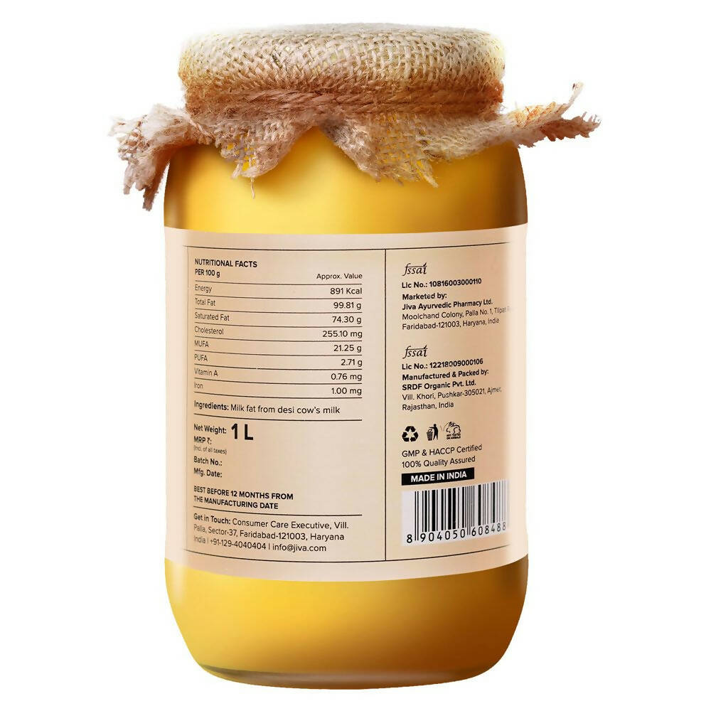 Jiva Ayurveda A2 Gir Cow Ghee | 100% Gir Cow Ghee | Vedic Bilona Method Ghee