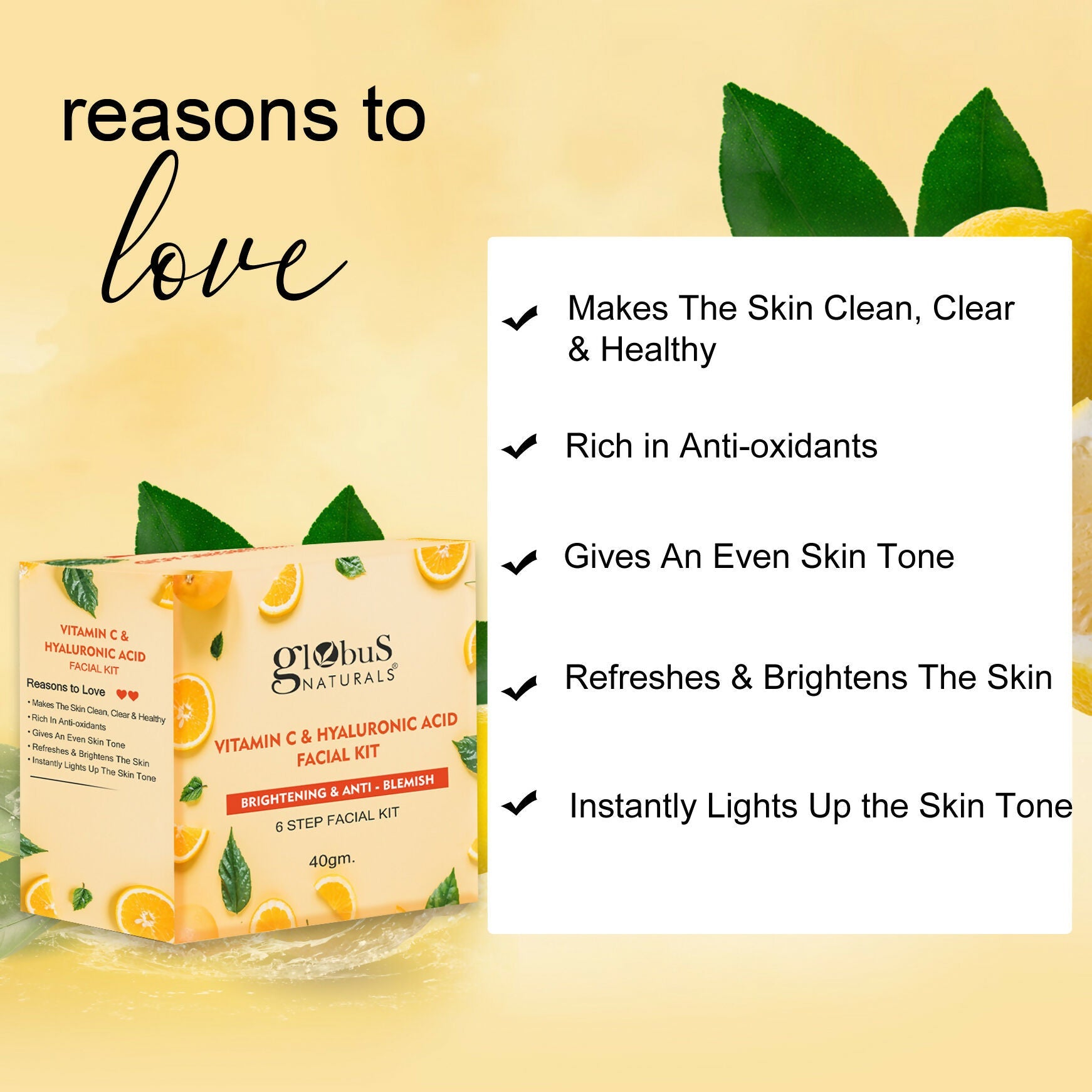 Globus Naturals Anti Acne Glycolic & Salicylic Acid 6 Step Facial Kit