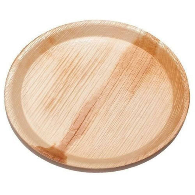 Eco Friendly Areca Leaf 8" Round Rimmed Plate Hover Image