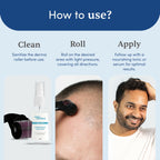 Man Matters Derma Roller 1.00 mm With 540 Titanium Alloy Needles - Promotes Beard Growth & Reduces Acne Scars
