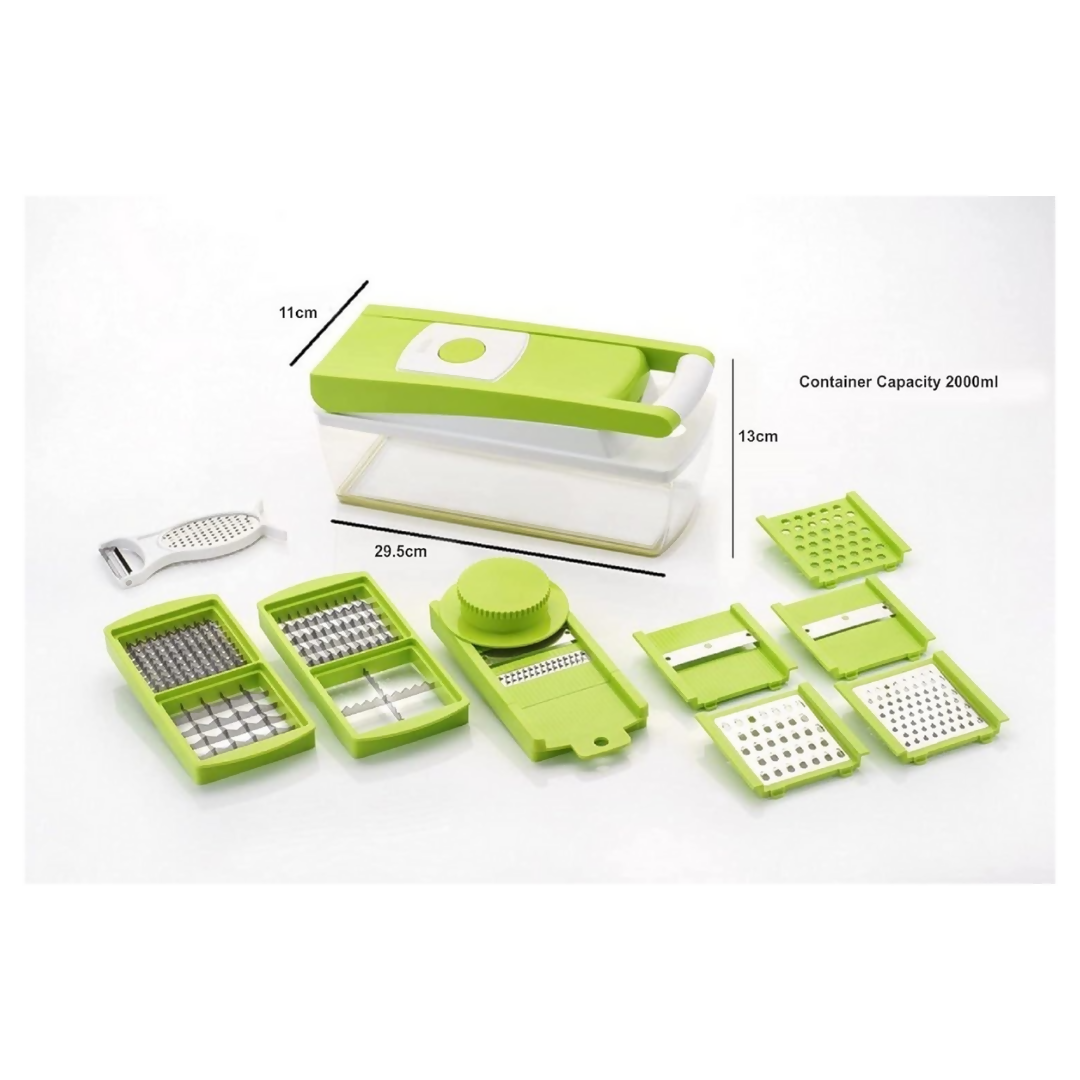 Signoraware 14 in 1 Multi-Purpose Vegetable and Fruit Chopper - Multicolour, Plastic Body