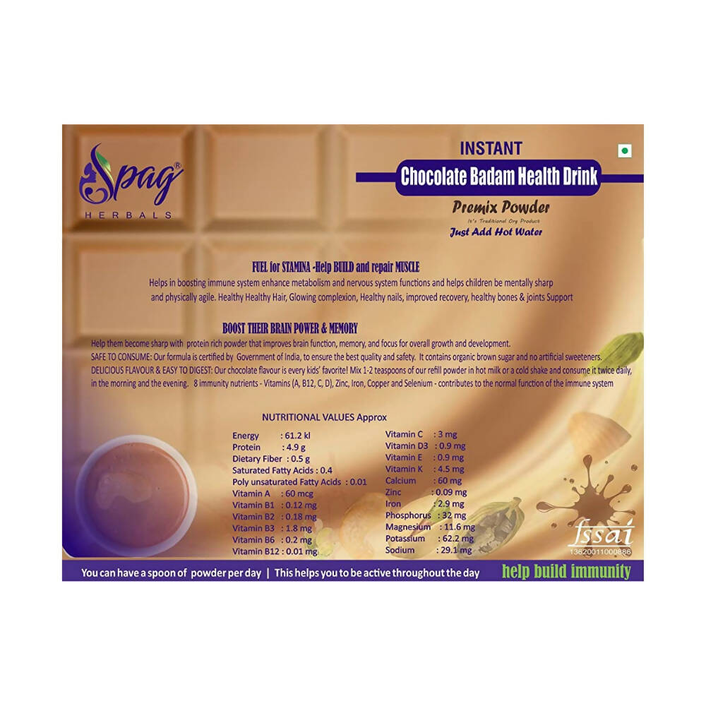 Spag Herbals Cold Instant Chocolate Badam Health Drink
