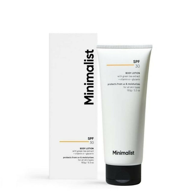 Minimalist SPF 30 Body Lotion With Vitamin E, Gylcerin & Green Tea Extract Hover Image