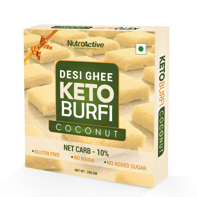 NutroActive Desi Ghee Keto Coconut Barfi Hover Image