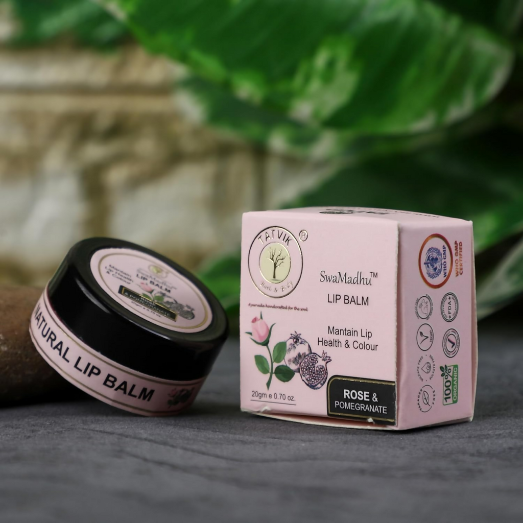 Tatvik Ayurveda Swamadhu Lip Balm & Tint (Rose & Pomegranate)