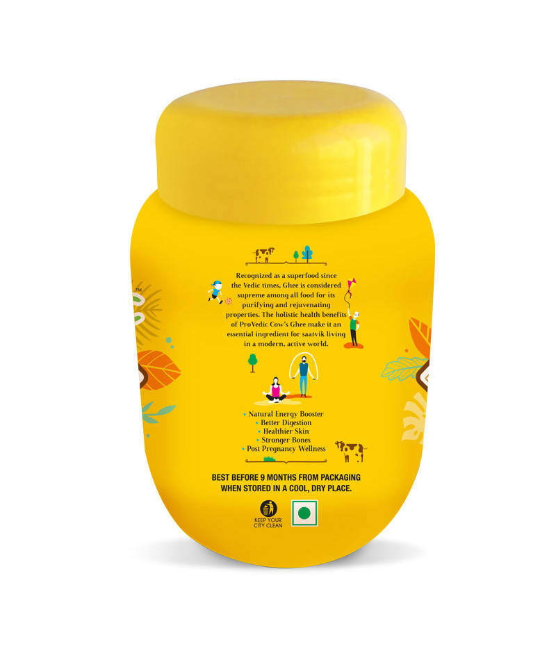 ProVedic Cow Ghee | Pure and Natural (1000ml Pet Jar) Cow Ghee for Good Digestion and Immunity | Made with Fresh Cow's Milk, Granular (Danedaar) Texture | Rich Taste and Aroma