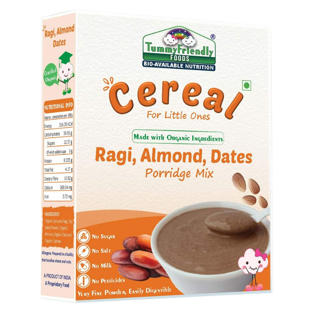 TummyFriendly Foods Organic Sprouted Ragi, Almonds, Dates Porridge Mix