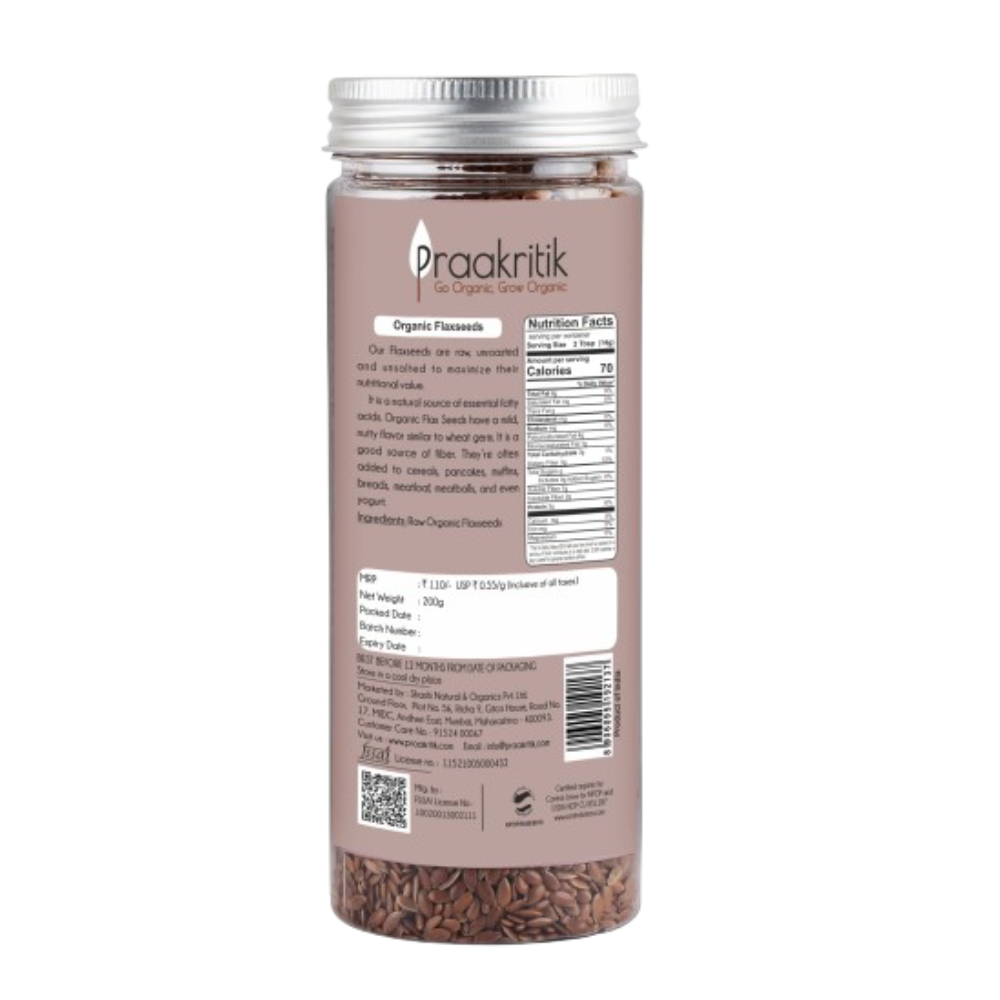 Praakritik Organic Raw Flaxseeds