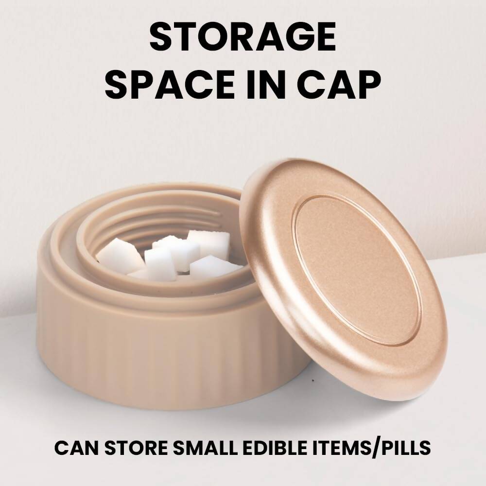 Borosil Cosmic Insulated Water Bottle Tumbler - 320ml (Gold)