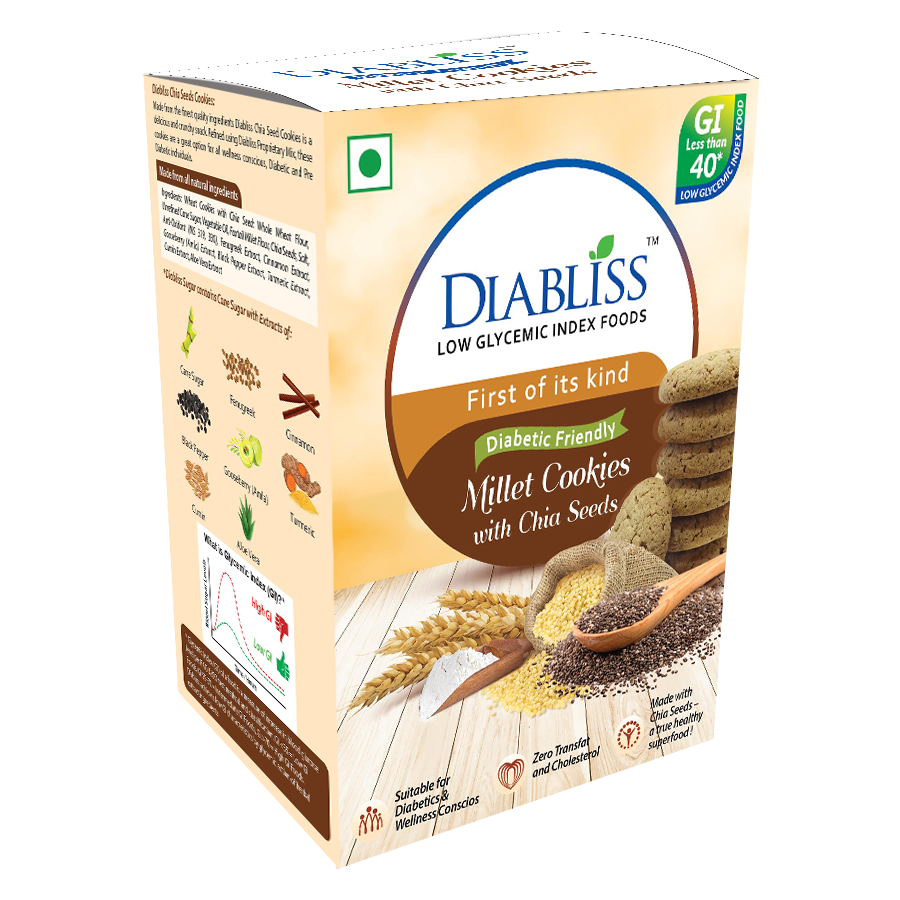 Diabliss Diabetic Friendly Millet Cookies with Chia Seeds