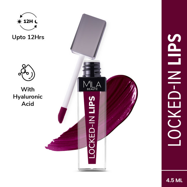 Mila Beaute 12 Hr Non-Transfer Locked-In Liquid Lipstick - Blackcurrant Cake Main Image