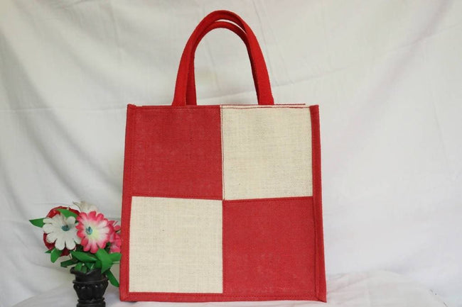 Jute Lunch Bag With Zip For Men and Women Hover Image