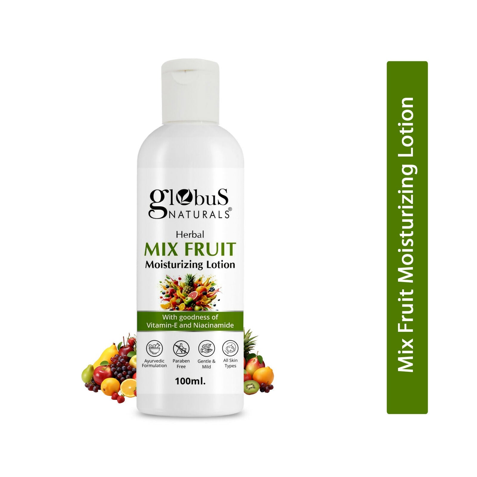 Globus Naturals Herbal Mix Fruit Moisturizing Body Lotion For Radiant, Glowing Skin, All Skin Types
