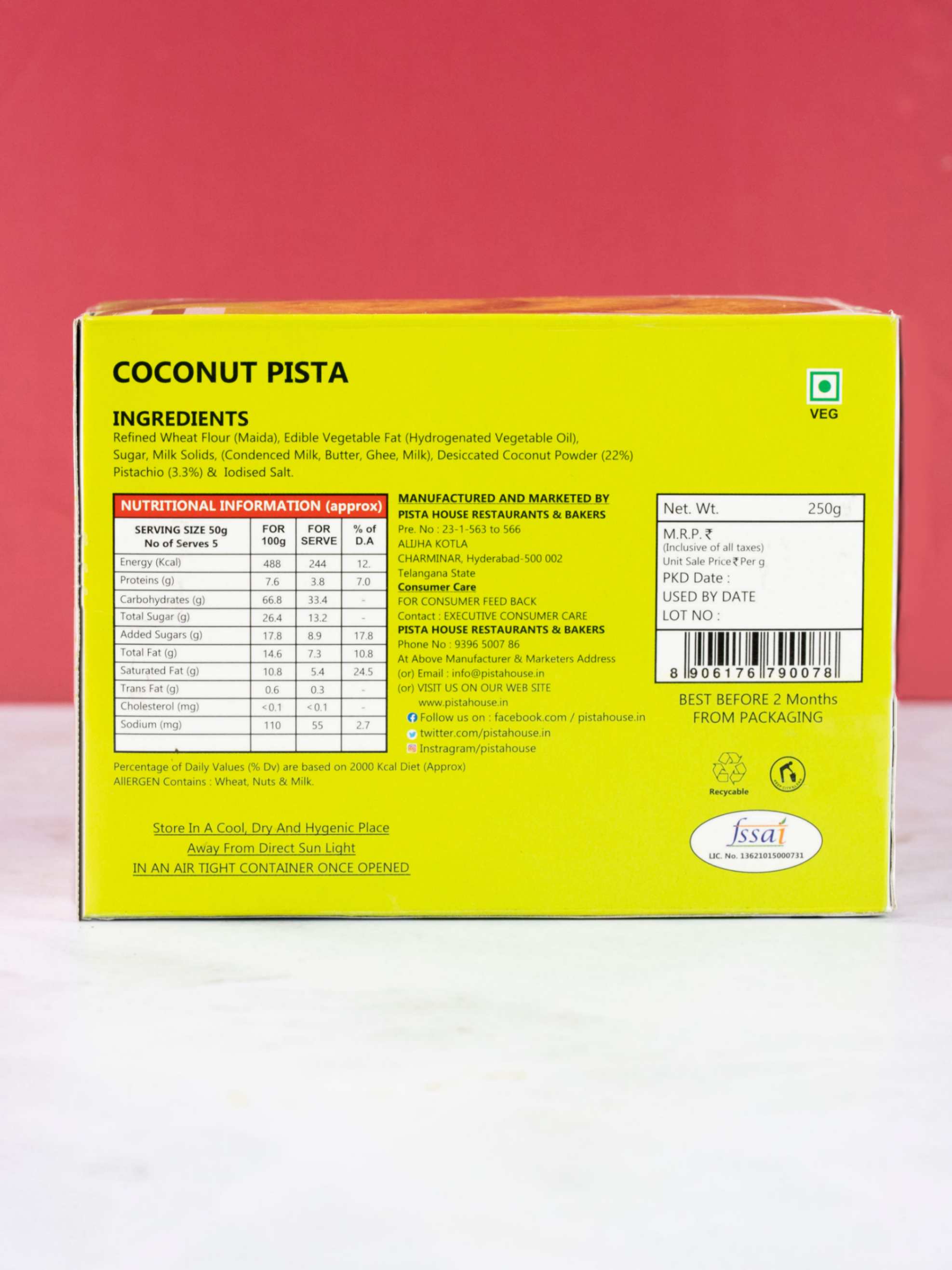 Pista House Coconut Pista Biscuits