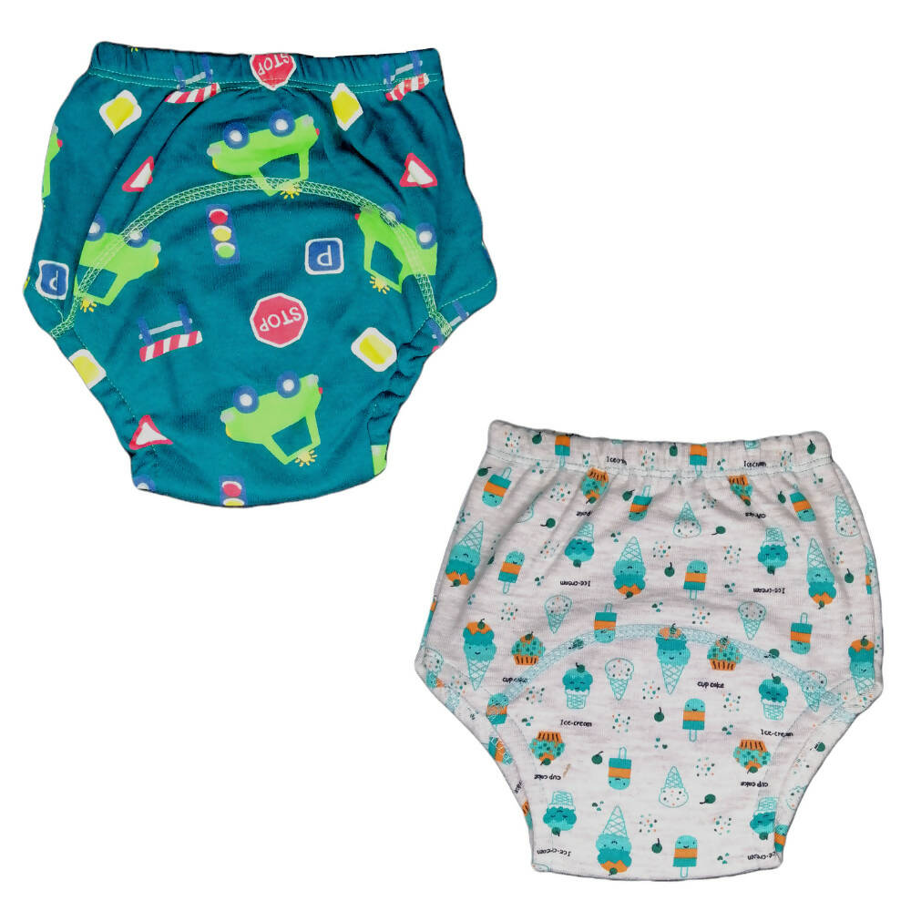 Kindermum Cotton Padded Pull Up Training Pants/Padded Underwear For Kids Sweet Treat & Transport-Set of 2 pcs