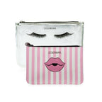 Colorbar Pouch Lips & Lashes Flat Pouches (Set Of Two) - White+Blush Pink