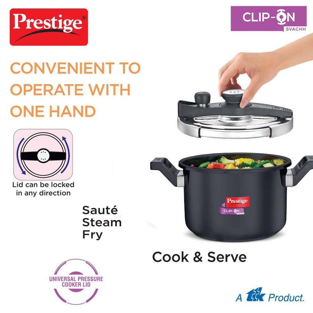 Prestige Svachh Clip-on Hard Anodised Pressure cooker
