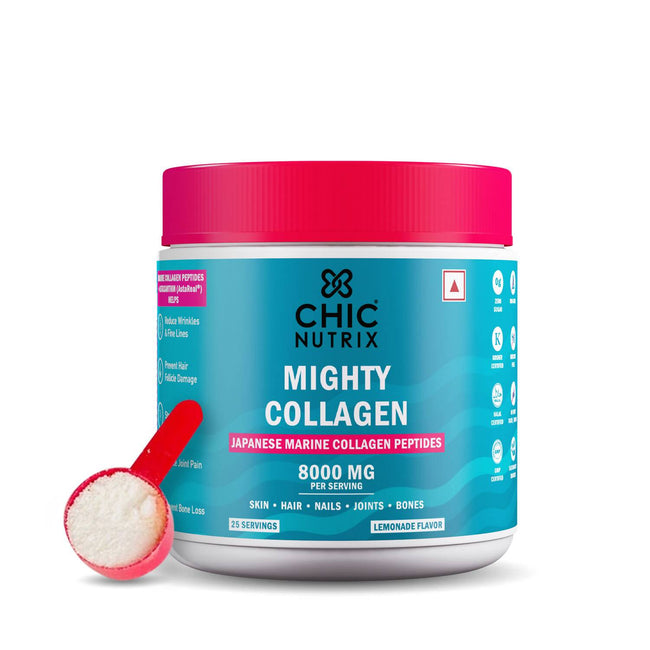 Chicnutrix Mighty Collagen Japanese Collagen Powder For Skin, Hair, Nails & Joints - Lemonade Flavor Hover Image
