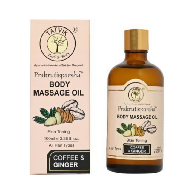 Tatvik Ayurveda Prakrutisparsha Body Massage Oil (Coffee & Ginger) Hover Image