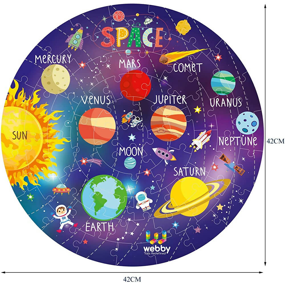Webby Amazing Outer Space Solar System 60 Pieces Jigsaw Floor Puzzle